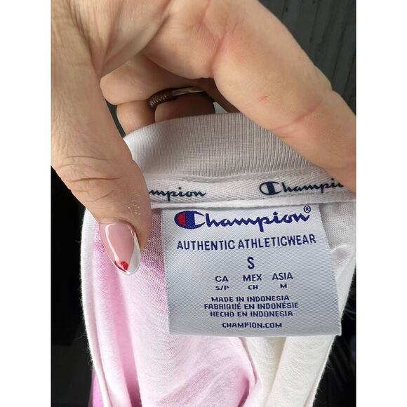 Champion Women's Tie-Dye T-Shirt Multicolor Size Small Casual Crew Neck - Picture 9 of 9